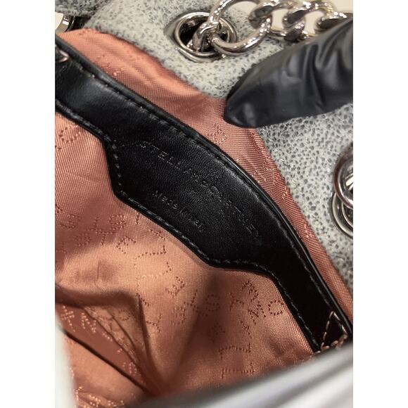 Stella McCartney Falabella Grained Gray Vegan Leather Backpack Chain Straps EUC main image 6
